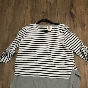 3/4 length stripe top